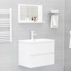 VidaXL Badkamerspiegel 60x10,5x37 Cm Spaanplaat Hoogglans Wit -VIDAL Salle De Bain Winkel 4a407b4267b9492fb68b922edfdd0b06