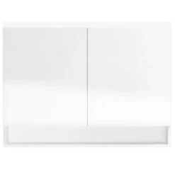 VidaXL Badkamerkast Met Spiegel 80x15x60 Cm MDF Glanzend Wit -VIDAL Salle De Bain Winkel 4b790a815562427a8ac184aed6b6c2b8