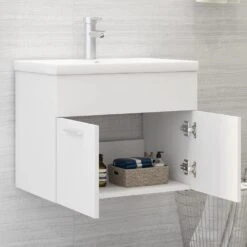 VidaXL Wastafelkast 60x38,5x46 Cm Spaanplaat Wit -VIDAL Salle De Bain Winkel 520782a9e47a495b816b2de33aa94eee