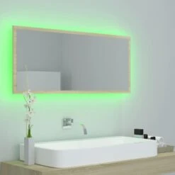 VidaXL Badkamerspiegel LED 100x8,5x37 Cm Acryl Sonoma Eikenkleurig -VIDAL Salle De Bain Winkel 52eb8e03cf574bf2b1d192eb5d9c9e90