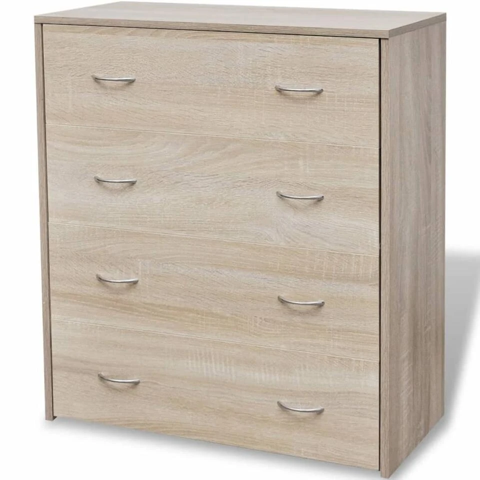 VidaXL Dressoir Met 4 Lades 60x30,5x71 Cm Eikenkleur 2 VidaXL Dressoir Met 4 Lades 60x30,5x71 Cm Eikenkleur - Afbeelding 2