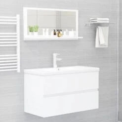 VidaXL Badkamerspiegel 80x10,5x37 Cm Spaanplaat Wit -VIDAL Salle De Bain Winkel 54c019a7c1a64a8393ea99f85aafa336