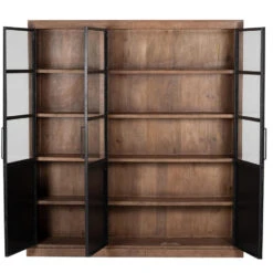 Giga Meubel Vitrinekast Bruin - Mangohout & IJzer - 3-Deurs -VIDAL Salle De Bain Winkel 5887dde76f744a9a95e79ffd0b3c6d59