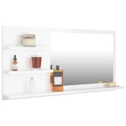 VidaXL Badkamerspiegel 90x10,5x45 Cm Spaanplaat Hoogglans Wit -VIDAL Salle De Bain Winkel 5936dae1c45343b8816c7968387f90ba