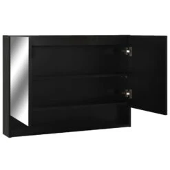 VidaXL Badkamerspiegelkast LED 80x15x60 Cm MDF Zwart -VIDAL Salle De Bain Winkel 5ae44872b60a48f185ae78ee8208212b
