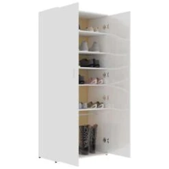 VidaXL Schoenenkast 80x39x178 Cm Spaanplaat Hoogglans Wit -VIDAL Salle De Bain Winkel 61044c5f2e3d4d54a25cc148f1f9d576