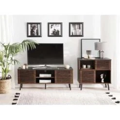 Beliani Sideboard PERTH - Donkere Houtkleur Mdf -VIDAL Salle De Bain Winkel 626a1cddc4ad4919b10c70d51d9ad7ec