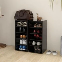 VidaXL Schoenenkasten 2 St 31,5x35x70 Cm Spaanplaat Zwart -VIDAL Salle De Bain Winkel 6442538f277f46c5b199df73326a44e5