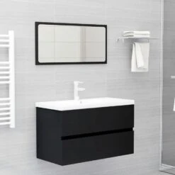 VidaXL Wastafelkast 80x38,5x45 Cm Spaanplaat Zwart -VIDAL Salle De Bain Winkel 64746f7074634273abbbee243e2572c6