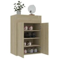 VidaXL Schoenenkast 60x35x84 Cm Bewerkt Hout Sonoma Eikenkleurig -VIDAL Salle De Bain Winkel 67b5bba7712a475faf9e546edbdc14fb