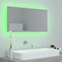 VidaXL Badkamerspiegel LED 90x8,5x37 Cm Acryl Betongrijs -VIDAL Salle De Bain Winkel 68e379b313ba4aec853e3863d2306241