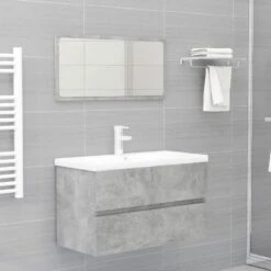 VidaXL Wastafelkast 80x38,5x45 Cm Spaanplaat Betongrijs -VIDAL Salle De Bain Winkel 69189e66d89942b3b86f8e8783a479d0