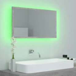 VidaXL Badkamerspiegel LED 80x8,5x37 Cm Acryl Betongrijs -VIDAL Salle De Bain Winkel 6d0923cc7b5042ca8c3f5ceeae7b752a