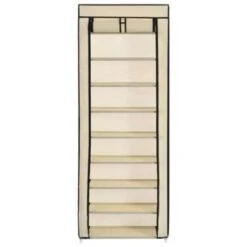 VidaXL Schoenenkast Met Hoes 57x29x162 Cm Stof Crème -VIDAL Salle De Bain Winkel 6d37601df714448eaf429ece7765735c