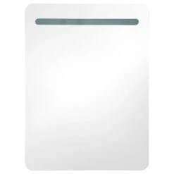VidaXL Badkamerkast Met Spiegel En LED 60x11x80 Cm Wit En Eikenkleurig -VIDAL Salle De Bain Winkel 6fb1e0e9a27f4fbd90a570ce361455d8