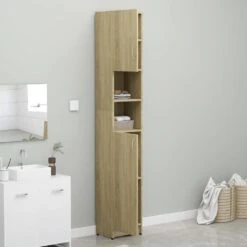 VidaXL Badkamerkast 32x25,5x190 Cm Spaanplaat Sonoma Eikenkleurig -VIDAL Salle De Bain Winkel 7143c2152658453fa226b1e609da11d4