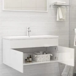 VidaXL Wastafelkast 100x38,5x46 Cm Spaanplaat Hoogglans Wit -VIDAL Salle De Bain Winkel 7149edc2d9204394ae53fd531d88a047