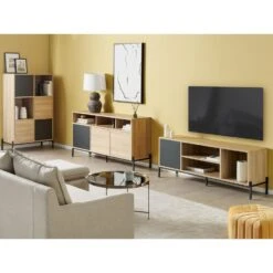 Beliani Sideboard MOINES - Lichte Houtkleur Mdf -VIDAL Salle De Bain Winkel 7151798c0678402d87464eb2cfd3dff8