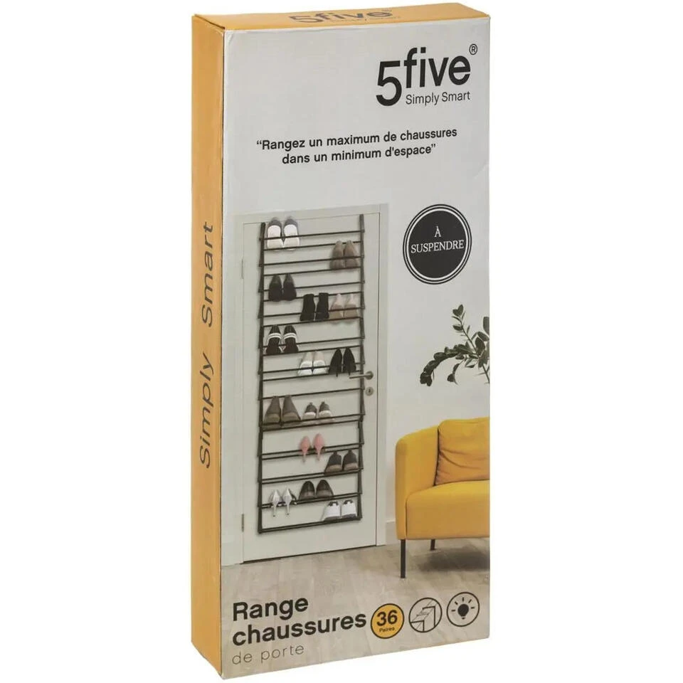 5Five Schoenenrek - Uitschuifbaar - 36 Paar Schoenen - 60 X 181 Cm 4 5Five Schoenenrek - Uitschuifbaar - 36 Paar Schoenen - 60 X 181 Cm - Afbeelding 4