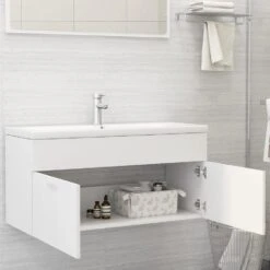 VidaXL Wastafelkast 100x38,5x46 Cm Spaanplaat Wit -VIDAL Salle De Bain Winkel 73cc8e6b567145189f20715dea0e4580
