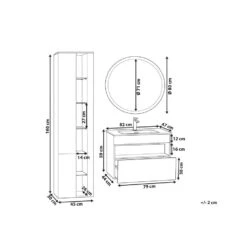 Beliani Badkamerkast Met Spiegel FIGUERES - Grijs Mdf -VIDAL Salle De Bain Winkel 7873ee08e46f4f339f454baa2cd548f6 1