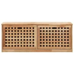 VidaXL Schoenenopbergbank 94x20x38 Cm Massief Walnotenhout -VIDAL Salle De Bain Winkel 7d144eaa99e24430a4697e3e360b35c0
