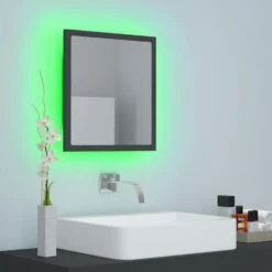VidaXL Badkamerspiegel LED 40x8,5x37 Cm Acryl Grijs -VIDAL Salle De Bain Winkel 7d634c6689d3427db12f95e677df8b8b