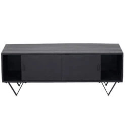 Giga Meubel Tv-Meubel Zwart - Mangohout - 120x40x60cm - Schuifdeuren -VIDAL Salle De Bain Winkel 7e07d665638349d59174e58f6185ed60