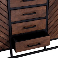 Giga Meubel Dressoir Bruin Visgraat - Mangohout & Metaal - 210x40x75cm -VIDAL Salle De Bain Winkel 7f9d233a2c424bcca93b43eed901f160