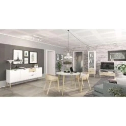 Dressoir Delta - 6-vaks - Wit/eikenkleur - 81,7x195,6x39,1 Cm 3 Dressoir Delta - 6-vaks - Wit/eikenkleur - 81,7x195,6x39,1 Cm -VIDAL Salle De Bain Winkel 81009578 9050