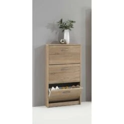 Schoenenkast Step - Eikenkleur - 58,5x104,5x17 Cm