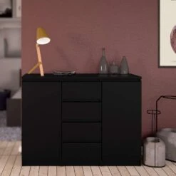 Kast Naia - Mat Zwart - 90,7x120,6x50 Cm -VIDAL Salle De Bain Winkel 81018627 0500