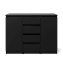 Kast Naia - Mat Zwart - 90,7x120,6x50 Cm