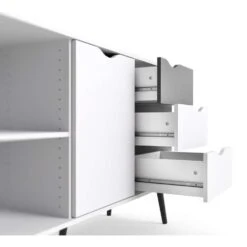 Dressoir Delta - Wit/mat Zwart - 81,7x147,2x39,1 Cm -VIDAL Salle De Bain Winkel 81018644 0400