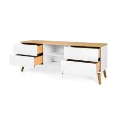 Tenzo Tv-meubel Dot - Wit/eiken - 60x162x43 Cm -VIDAL Salle De Bain Winkel 81023923 0300