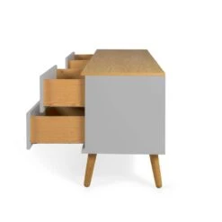 Tenzo Tv-meubel Dot - Grijs/eiken - 60x162x43 Cm -VIDAL Salle De Bain Winkel 81023926 0100