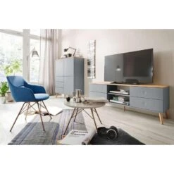 Tenzo Tv-meubel Dot - Grijs/eiken - 60x162x43 Cm -VIDAL Salle De Bain Winkel 81023926 0101