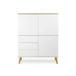 Tenzo Wandkast Dot - Wit/eiken - 137x109x43 Cm