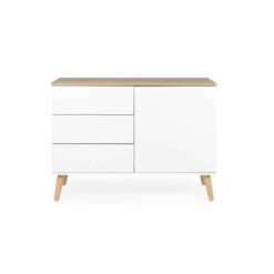 Tenzo Dressoir Dot - Wit/eiken - 79x109x43 Cm