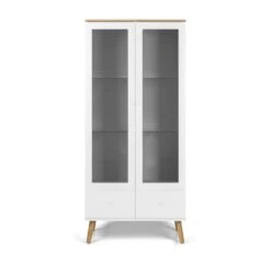 Tenzo Vitrinekast Dot - Wit/eiken - 175x79x43 Cm