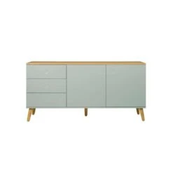 Tenzo Dressoir Dot - Lichtgroen/eiken - 79x162x43 Cm