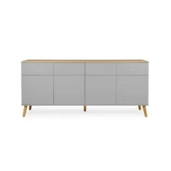 Tenzo Dressoir Dot - Grijs/eiken - 79x192x43 Cm