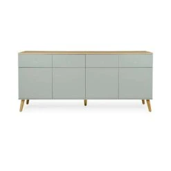 Tenzo Dressoir Dot - Lichtgroen/eiken - 79x192x43 Cm