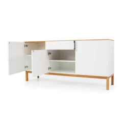 Tenzo Dressoir Patch 3 Deuren En 1 Lade - Eikenkleur/wit/eikenkleur - 85x179x47 Cm -VIDAL Salle De Bain Winkel 81024125 1500
