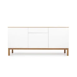 Tenzo Dressoir Patch 3 Deuren En 1 Lade - Eikenkleur/wit/eikenkleur - 85x179x47 Cm