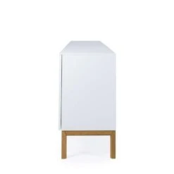 Tenzo Dressoir Patch 4 Deuren En 1 Lade - Wit/eikenkleur - 85x238,5x47 Cm -VIDAL Salle De Bain Winkel 81024140 1400