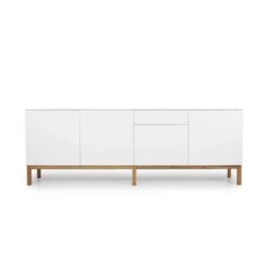 Tenzo Dressoir Patch 4 Deuren En 1 Lade - Wit/eikenkleur - 85x238,5x47 Cm