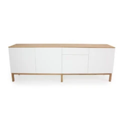Tenzo Dressoir Patch 4 Deuren En 1 Lade - Eikenkleur/wit-eikenkleur - 85x238,5x47 Cm -VIDAL Salle De Bain Winkel 81024144 1400
