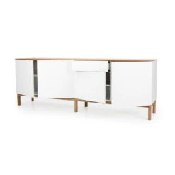 Tenzo Dressoir Patch 4 Deuren En 1 Lade - Eikenkleur/wit-eikenkleur - 85x238,5x47 Cm -VIDAL Salle De Bain Winkel 81024144 1500