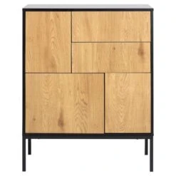 Dressoir Avola - Zwart/eiken - 103x80x40 Cm
